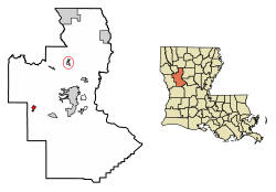 Location of Robeline in Natchitoches Parish, Louisiana.