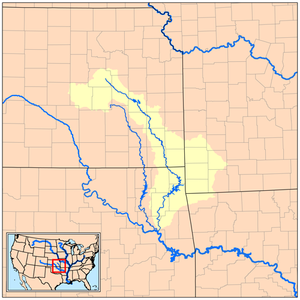 Mapa do rio Neosho