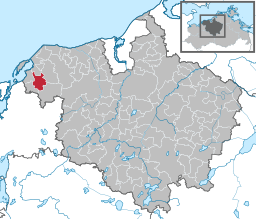 Neubukows läge i Mecklenburg-Vorpommern