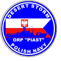 Emblemat ORP „Piast” z operacji Pustynna Burza