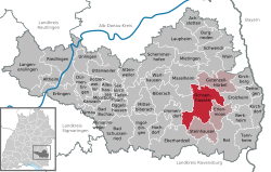 Elhelyezkedése Baden-Württemberg térképén