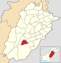 ضلع لودھراں کے ساتھ پنجاب کا نقشہ نمایاں