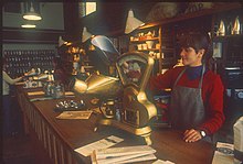Interior of the Pike Place Market location in 1977 Pike Place Market - Starbucks circa 1977A.jpg