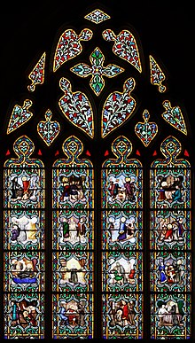 The life of St Anselm told in 16 medallions in a stained-glass window in Quimper Cathedral, Brittany, in France Quimper - Cathedrale Saint-Corentin - PA00090326 - 025.jpg