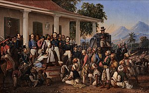 The Arrest of Pangeran Diponegoro, 1857, Merdeka Palace Museum, Jakarta. Raden Saleh - Diponegoro arrest.jpg