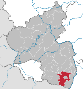 Lage des Landkreis Südliche Weinstraße in Rheinland-Pfalz (anklickbare Karte)