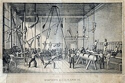 Roper's gymnasium, Philadelphia, US, c. 1831 Roper's gymnasium, Philadelphia, circa 1831.jpg