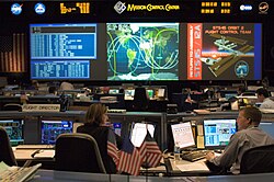 The White FCR during STS-115 in 2006 STS-115 Shuttle (White) Flight Control Room.jpg
