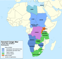 Belligerents of the Second Congo War Second Congo War Africa map en.png