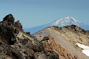 Mt. Shasta towering over Lassen Peak, even at ...