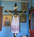 Kristusfigur med rusjnik i Polen