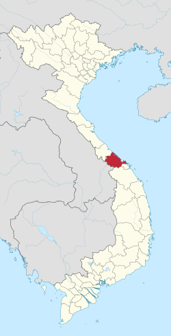 ที่ตั้งของจังหวัดเถื่อเทียนเว้ (สีแดง) ในประเทศเวียดนาม