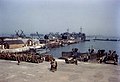 USS LST-314 alongside USS LST-374 undergoing preparation for the Normandy invasion in 1944