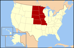 Localização de Região Oeste Centro-Norte dos Estados Unidos