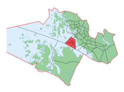 Kaupungin kartta, jossa Vaskiluodon suuralue korostettuna.