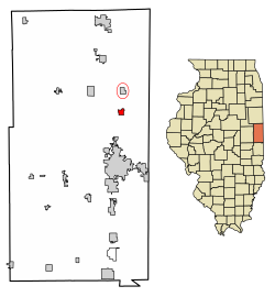 Location of Bismarck in Vermilion County, Illinois.