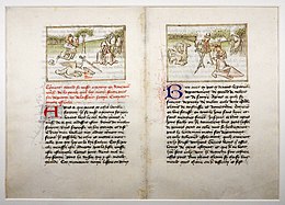 Gerard Boek Uittreksel Nevers Jean de Wavrin (vroege vijftiende eeuw) - Koninklijke Bibliotheek van België - ms 9631 - f.21v en f.20