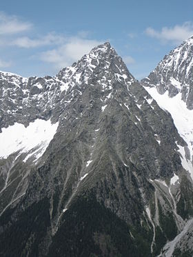 Le Wildgall vu en direction du sud-est depuis le Rote Wand dans les montagnes de Villgraten.