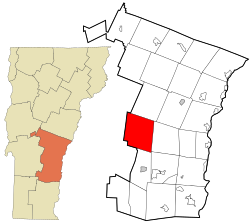 Location in Windsor County and the state of Vermont.