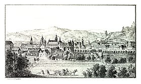 Graz von Osten zur Innenstadt, um 1830, Lith. Anstalt J.F. Kaiser, Graz