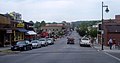 Dickson Street, the center of activity in Fayetteville, Arkansas; it leads through town to the University of Arkansas.