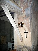 Detalle del soporte del coro en la iglesia parroquial de Arroyo Cerezo, Castielfabib (Valencia).