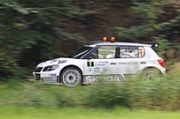 Esapekka Lappi jako předjezdec s Škodou Fabia S2000 1.6T