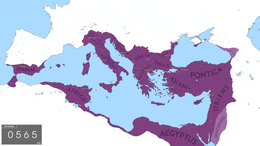 Impero bizantino durante la dinastia giustinianea Imperium Romanum - Localizzazione