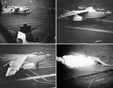 A3D-1 crash on USS Forrestal (CVA-59). A3D crash on USS Forrestal (CVA-59) 1957.jpg