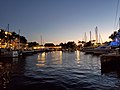 A marina in Key Largo, FL, during sunset