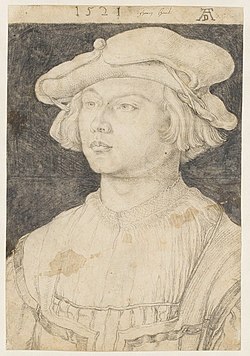 Albrecht Dürer - portrét Bernarda van Orley z roku 1521 (Louvre)