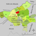 Розташування муніципалітету Алькосер-де-Планес у комарці Кондадо-де-Косентайна