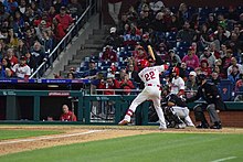 Andrew McCutchen hit his 250th career major league home run on May 19, 2021 Andrew McCutchen April 27, 2019 (47690910902).jpg