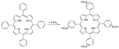 Aromatische Sulfonierung von Tetraphenylporphyrin