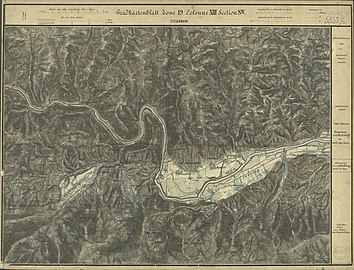 Das Schmierenberger-Tal in der damaligen Gemeinde „Gross Walz“ am Weg von Feistritz im Drautal nach Leutschach (Mitte oben)