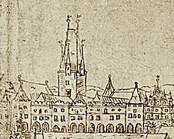 Břidlicová věž na Willenbergově vedutě z roku 1602