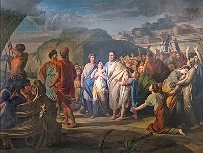 Nicolas-Bernard Lépicié, Régulus sort de Rome pour se rendre à Carthage.