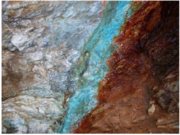 Rocks at the mine showing mineralization