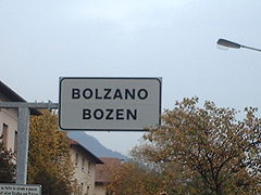 Road sign Bolzano Bozen