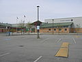 Burnett Secondary School as seen from the parking lot.