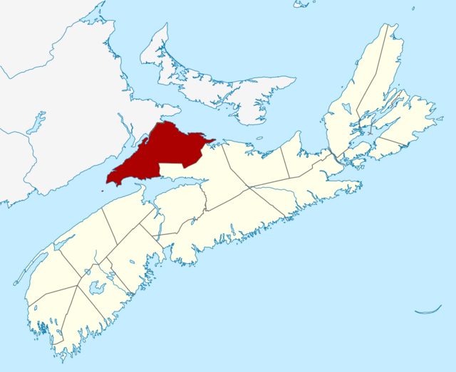 графство Камберленд на мапі провінції Нова Шотландія