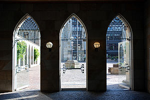 Dortmund, Propsteikirche, door handle on glas door