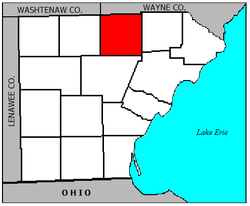 Location of Exeter Township within Monroe County.