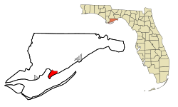 Location in Franklin County and the state of Florida