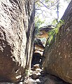 The parallel walls upon which the glyphs are carved