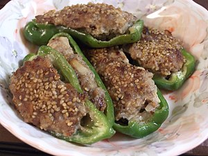 Grilled ground meat filled in bell pepper (231...