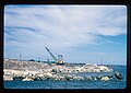 View south of Dike during United States Army Corps of Engineers rehabilitation. Lake Okeechobee is to the right. Canal Point, Florida, 1968.