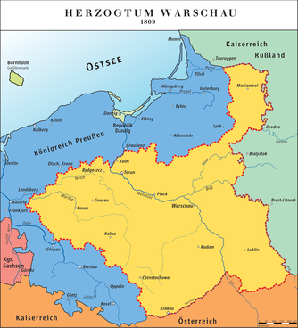 Das Herzogtum Warschau in den Grenzen von 1809