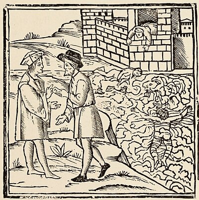 Fig. 33.— Hero and Leander. From the Ovid of 1515. Venice.