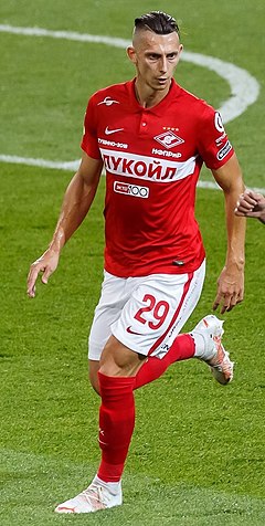 Kutěpov jako hráč klubu Spartak Moskva v ligovém utkání proti FK Nižnyj Novgorod